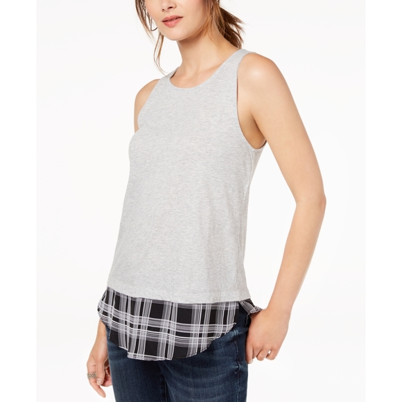 INC International Concepts Womens Layered Look Tank Top Size S Heather Belle - Picture 2 of 2